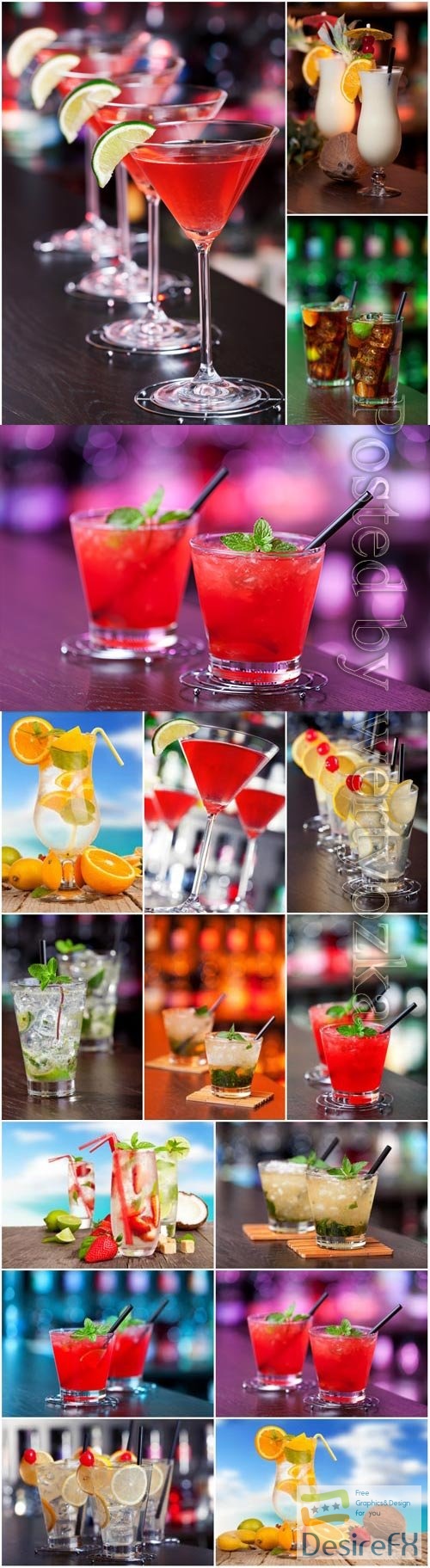 Summer cocktails stock photo