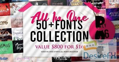 The All in One Fonts Collection - 50+ Fonts Collection