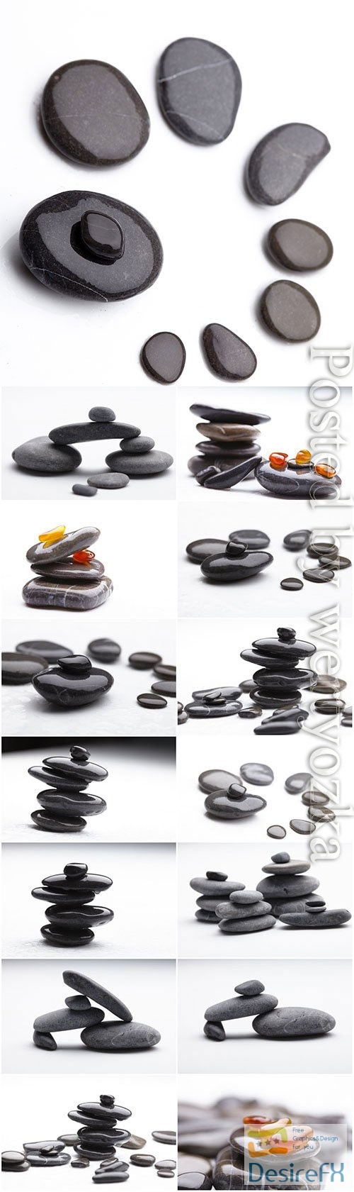 Various spa stones stock photo