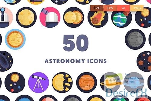 Vector 50 Astronomy Icons UCUCPCQ