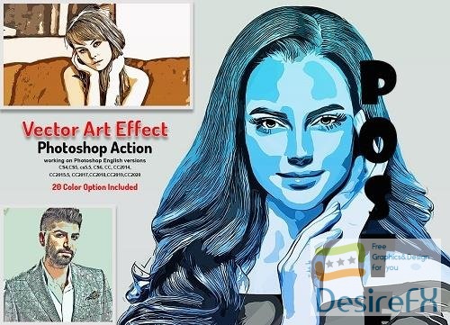 Vector Art Effect Photoshop Action - 5766338