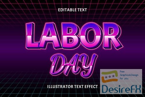 Vector Labor day editable text effect