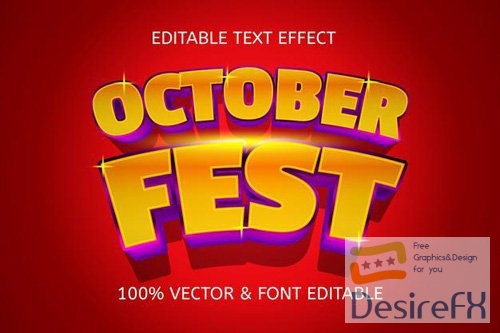 Vector October fest editable text effect