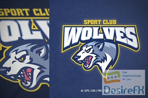 Vector Wolf Logo for Sport and E-Sport 23FGAS6