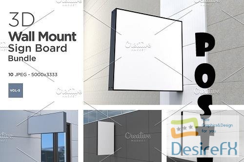 Wall Mount Sign Mockup Set Vol-5 - 6259463