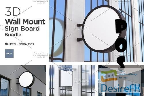 Wall Mount Sign Mockup Set Vol-7 - 6259467