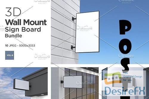 Wall Mount Sign Mockup Set Vol-9 - 6259482