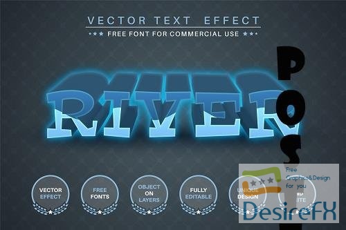 Water river - editable text effect - 6250596