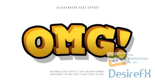 Yellow bright playful comic text font effect