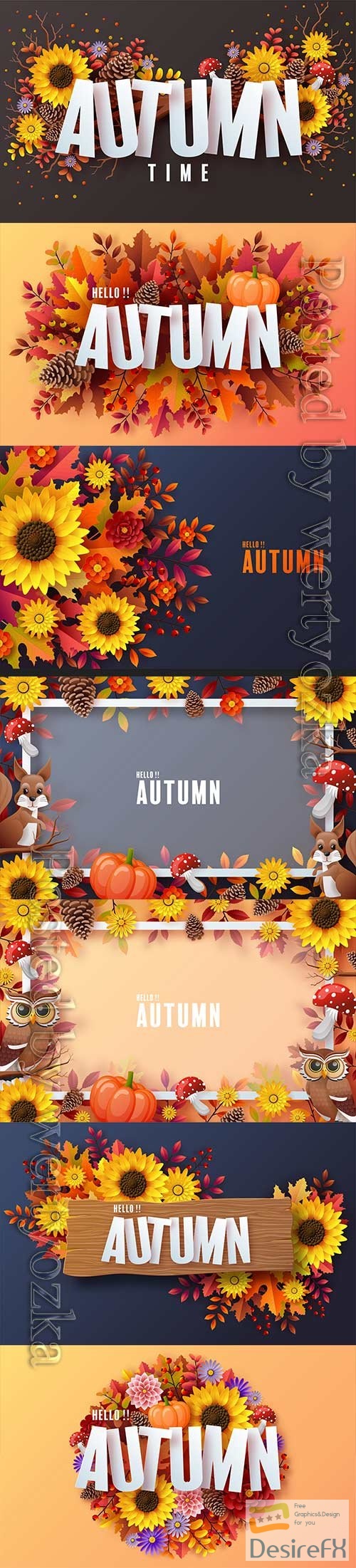 Autumn holiday seasonal vector background