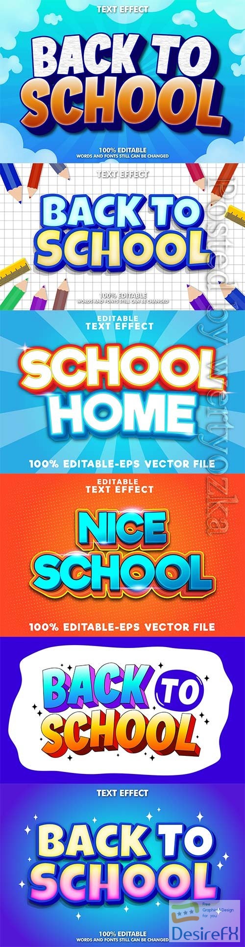 Back to school editable text effect vol 15