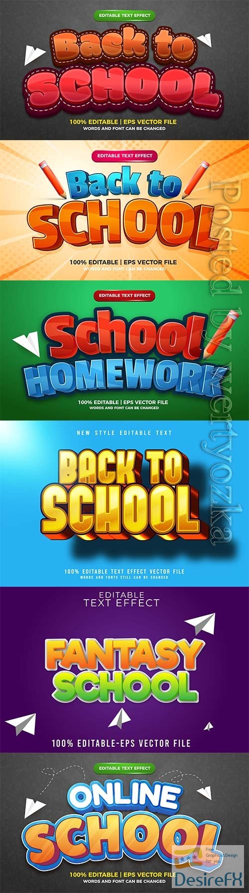 Back to school editable text effect vol 16