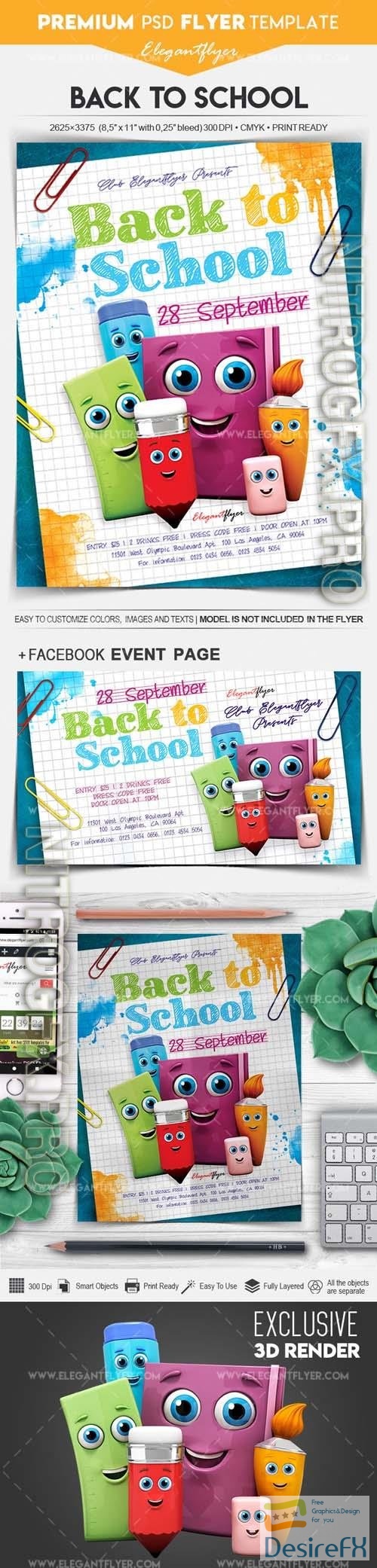 Back to School Flyer PSD Template vol 7