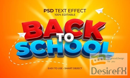 Back to school text effect Premium Psd