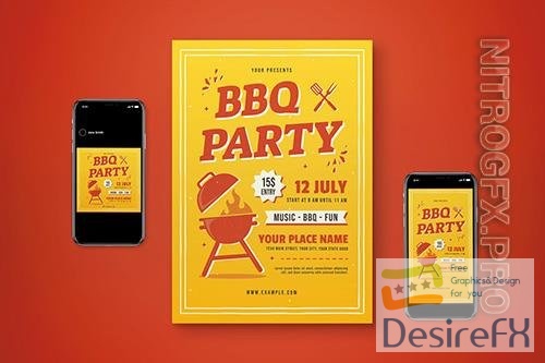 BBQ Party Flyer Set DSWKP8G