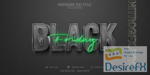 Black friday 3d text style effect Premium Psd2