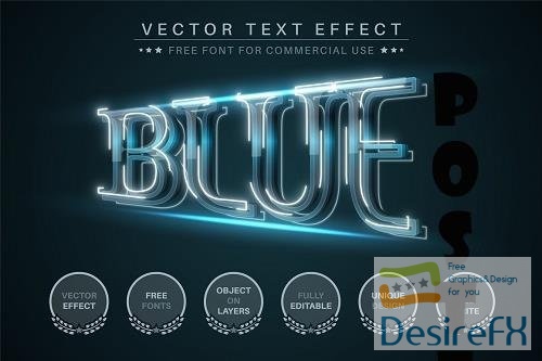 Blue Flash - Editable Text Effect - 6412446