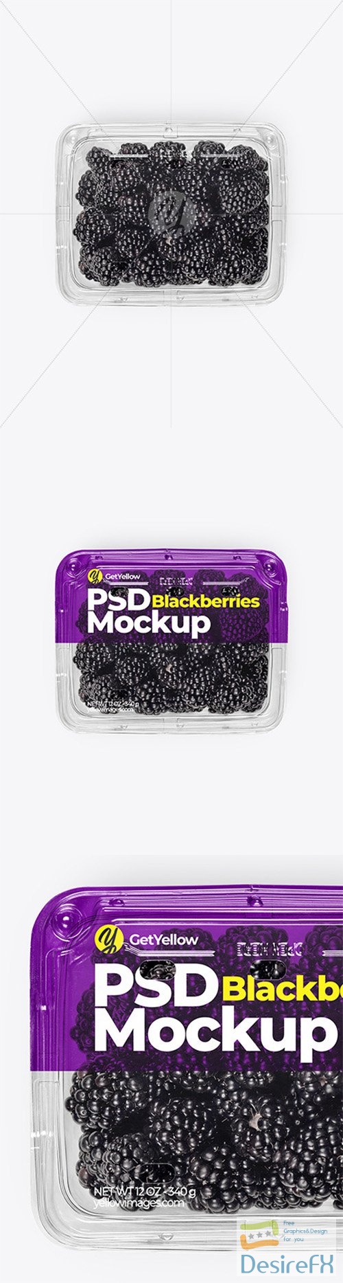 Clear Plastic Tray with Blackberries Mockup 69501 TIF