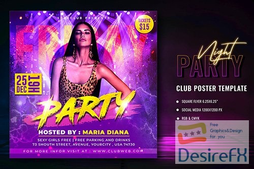 Club Party Poster Template FWDGSNS