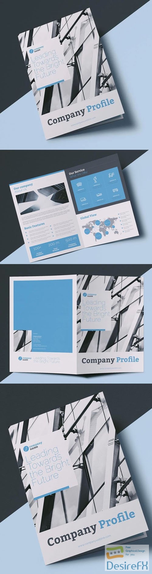 Company Profile InDesign INDD/IDML Brochure Template 4-Pages