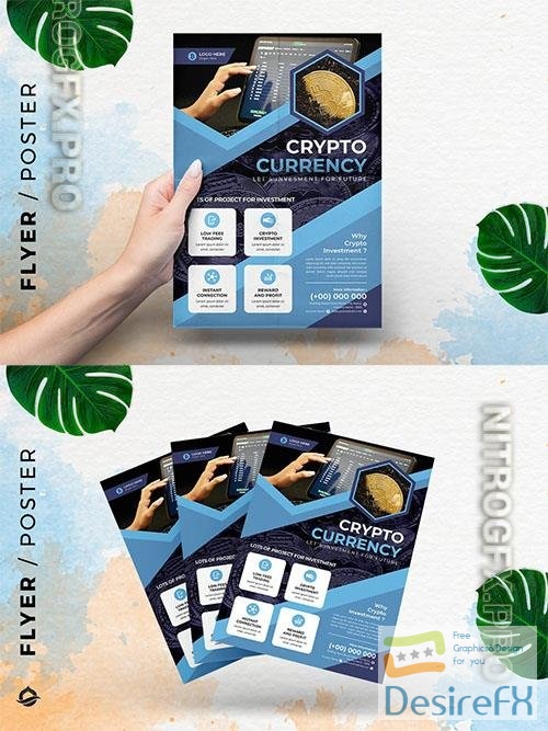 Crypto Currency Template Flyer - Event Poster PSD