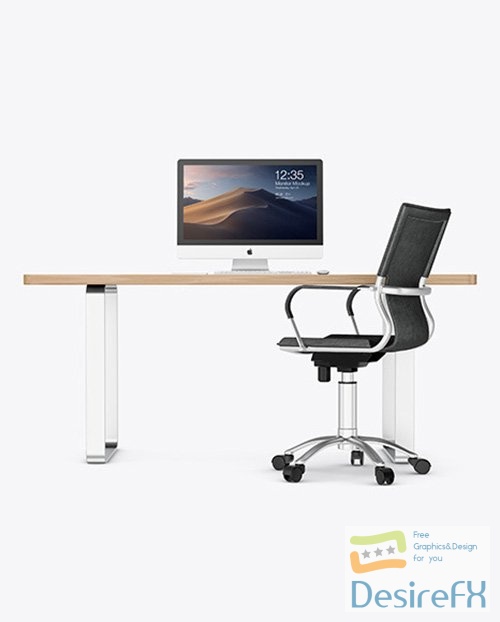 Desk with IMac Mockup 49891