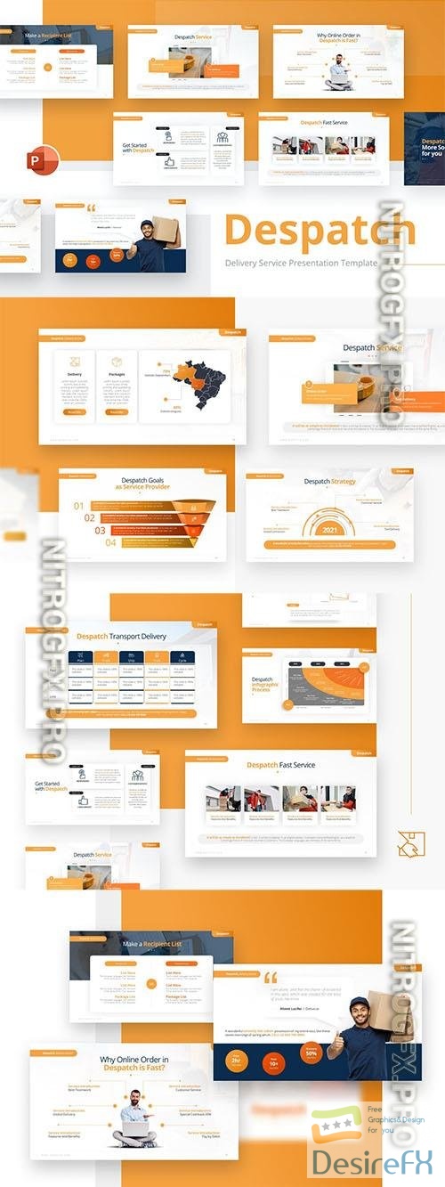 Despatch Delivery Service PowerPoint Template A928F6S