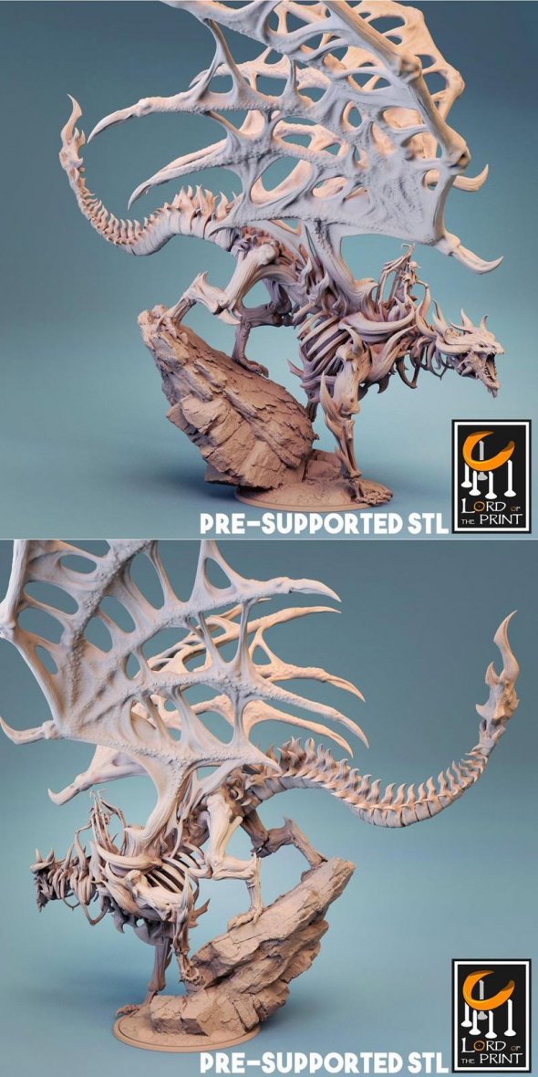 Dracolich Mounted 3D Print