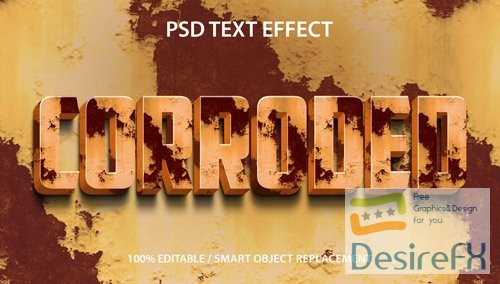 Editable text effect corroded premium Premium Psd