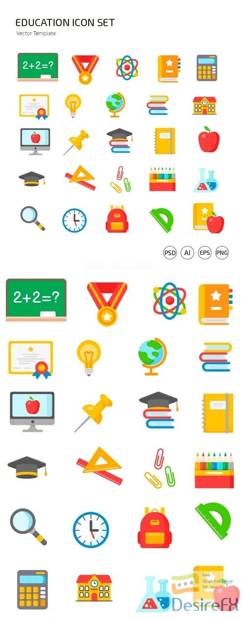 Education Icons Vector Templates