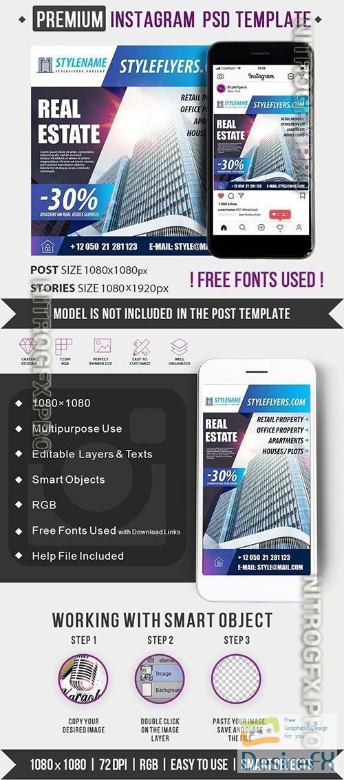 Flyer Template - Real Estate Instagram post and story