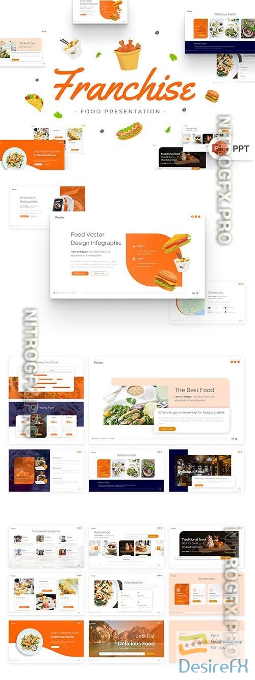 Franchise Food PowerPoint Template S9SHR6C