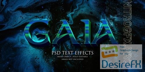 Gaia text effect Premium Psd