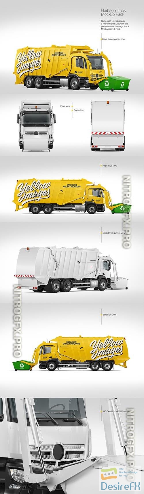 Garbage Truck Mockup Pack 82906