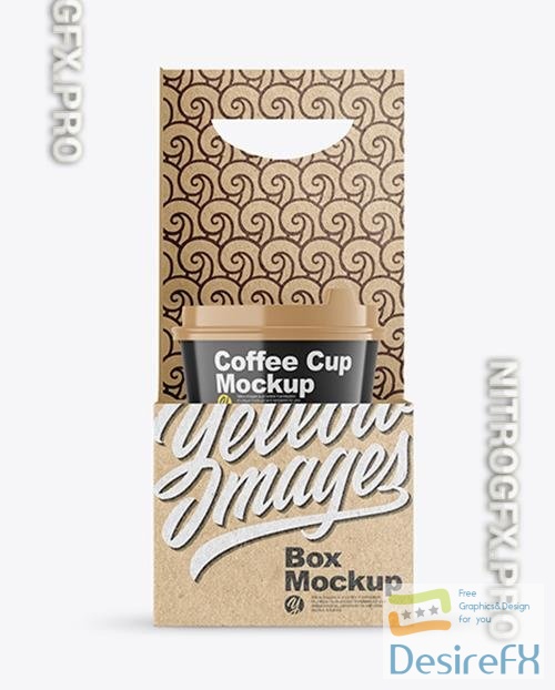 Glossy Coffee Cups in Kraft Paper Holder Mockup 82747