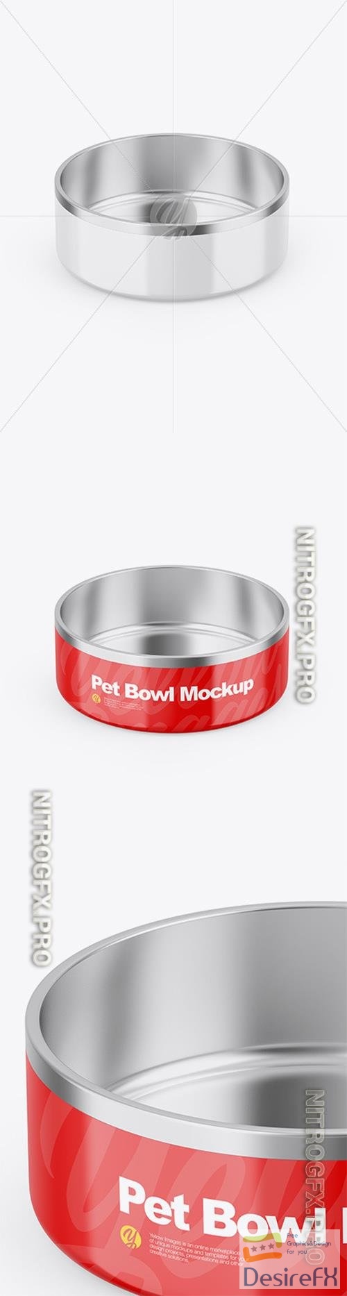 Glossy Pet Feeding Bowl Mockup 83059