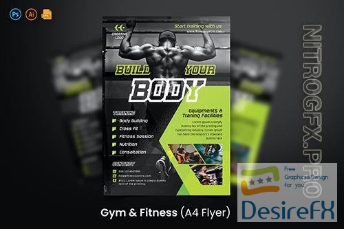 Gym and Fitness Flyer Template CNXRA7Y PSD