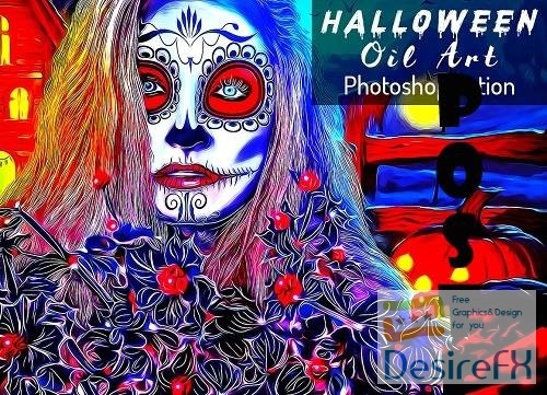 Halloween Oil Art PS Action - 6415773