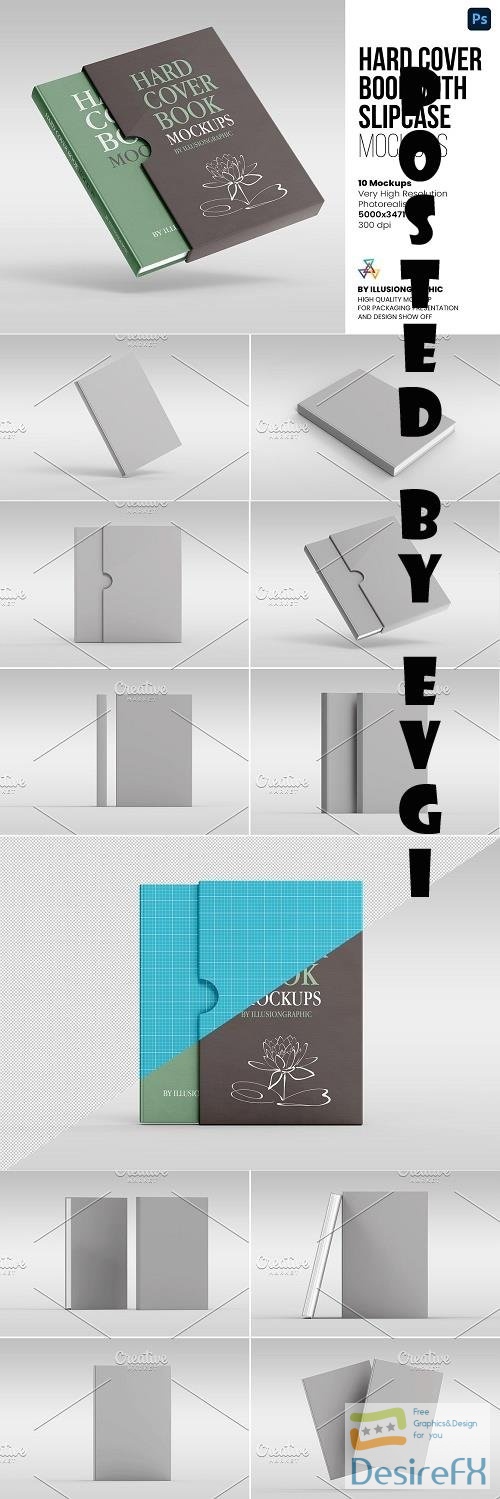 Hard Cover Book with Slipcase Mockup - 6375247