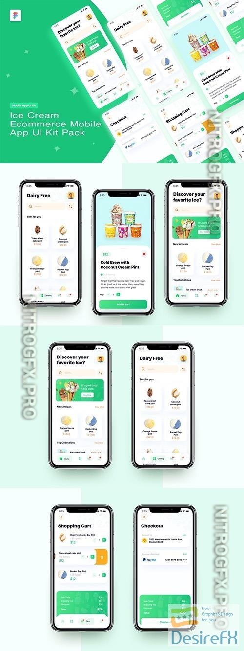 Ice Cream e-Commerce App UI Kit