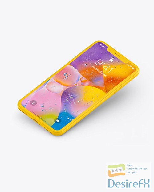 iPhone XR Clay Isometric Floating Left 46113