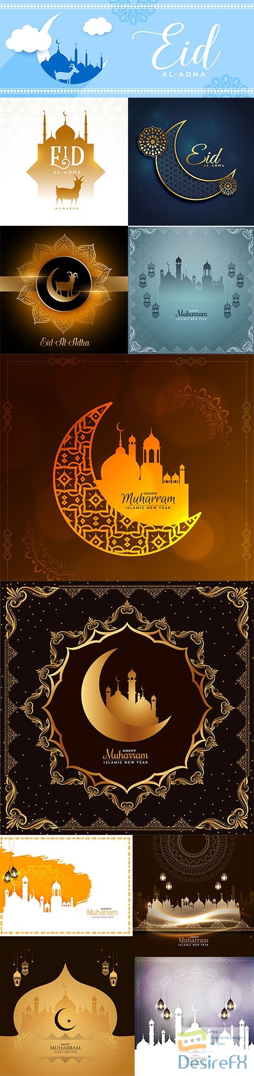 Islamic new year traditional arabic background vector