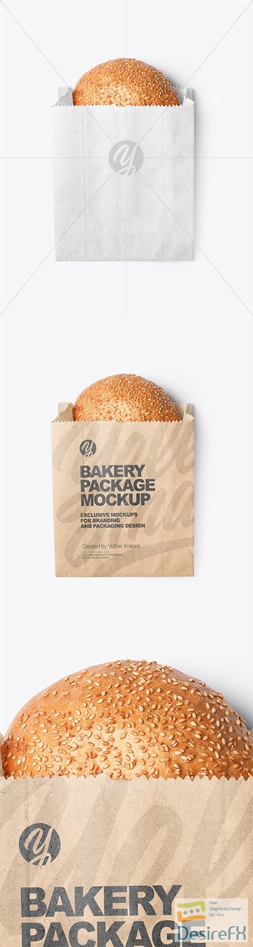Kraft Paper Bag with Burger Bun Mockup 83429 TIF