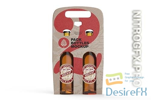 Kraft Paper Pack Beer Bottle Carrier Mockup NQKV8WE PSD