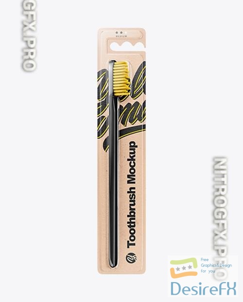 Kraft Toothbrush Blister Pack Mockup 76340