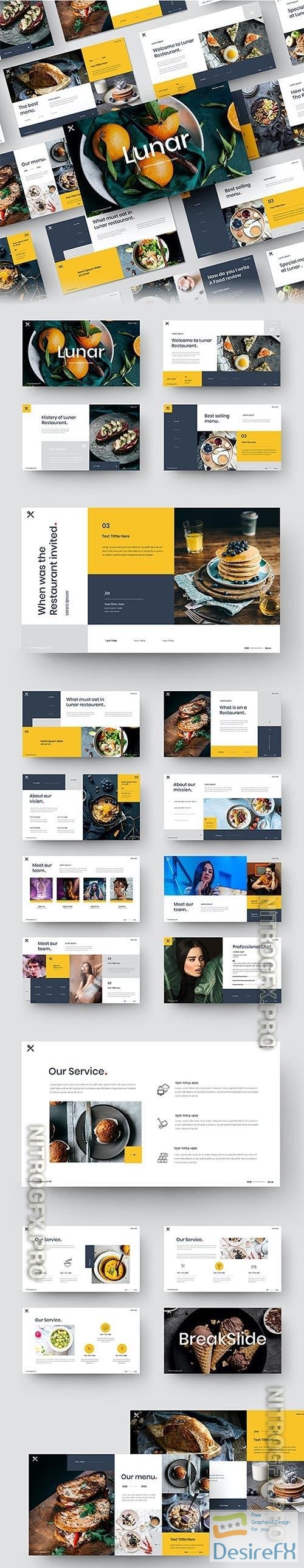 Lunar – Food Business Powerpoint, Keynote and Google Slides Template