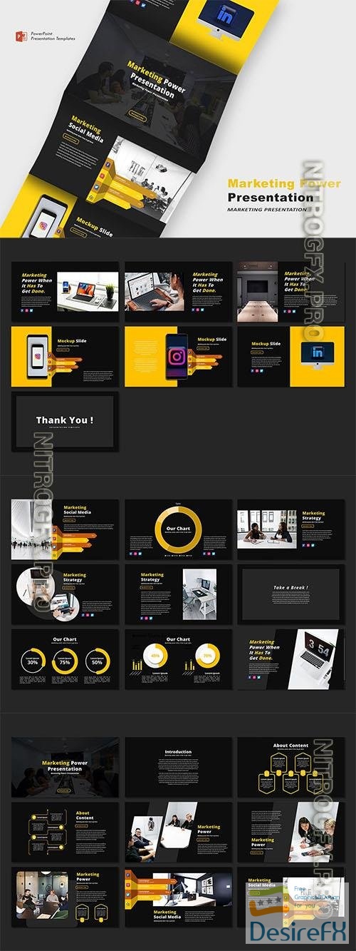 Marketing Powerpoint, Keynote and Google Slides Template