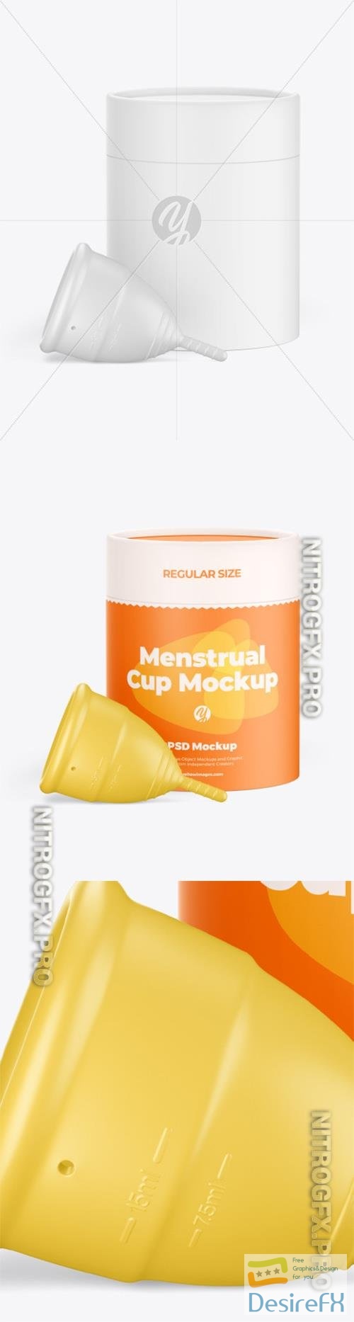 Matte Menstrual Cup with Tube Mockup 83034