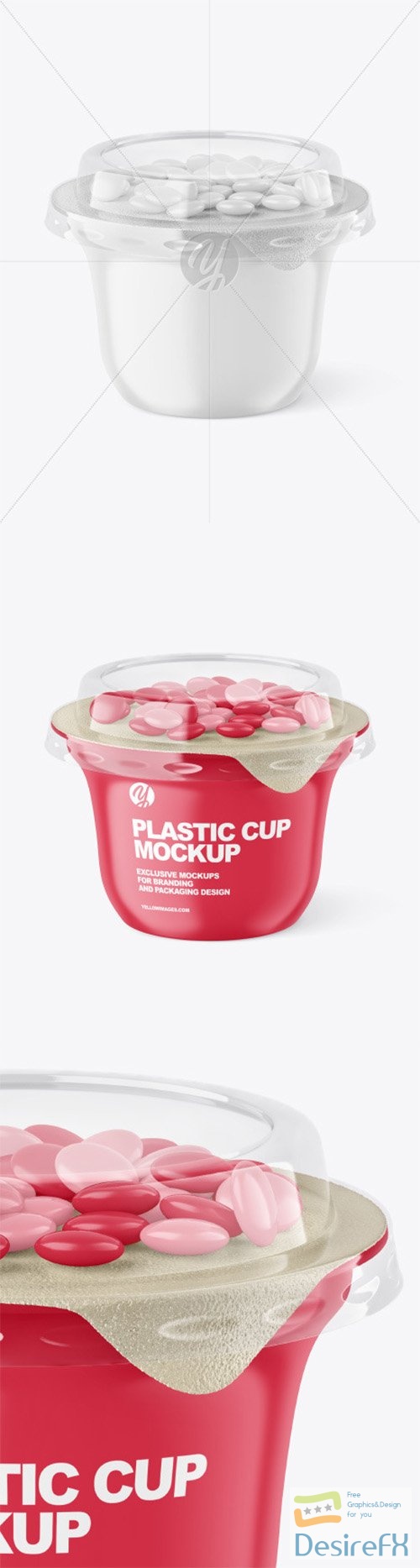 Matte Yoghurt Cup w/ Candy Mockup 84736 TIF