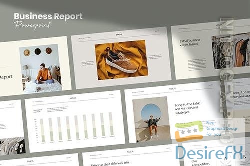 Maua Aesthetic Business Report Powerpoint and Google Slides Template